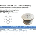 Lano oceľové 1x7, veľká cievka, 0,6mm, Zn