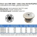 Lano oceľové 6x19M-FC, PVC čierne, veľká cievka, 3/4mm, Zn