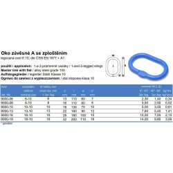 Oko závesné A, TR. 10, 6mm, 2,3t, modrý lak
