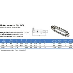 Matica DIN 1480, nehrdz. oceľ A4, M10x125mm