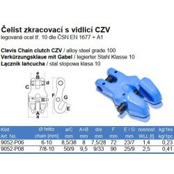 Čeľusť skracovací s vidlicou a čapom, tr. 10, 1,4t, modrý lak