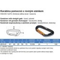 Karabína pomocná, rovný zámok, 81mm, 12kN, dural 7075