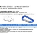 Karabína pomocná, prehnutý zámok, 81mm, 12kN, dural 7075