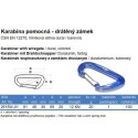Karabína pomocná, drôtený zámok, 81mm, 12kN, dural 7075