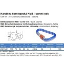 Karabína horolezecká HMS, screw lock, 110mm, 25kN, dural 7075